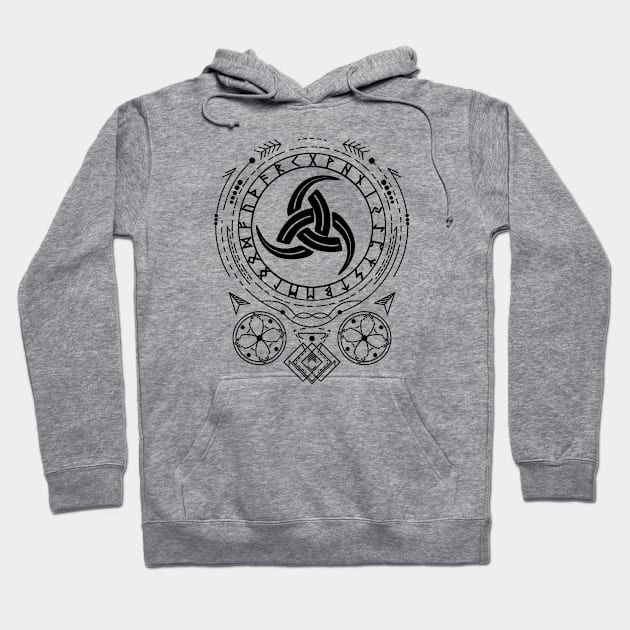 Triple Horn of Odin | Norse Pagan Symbol Hoodie by CelestialStudio